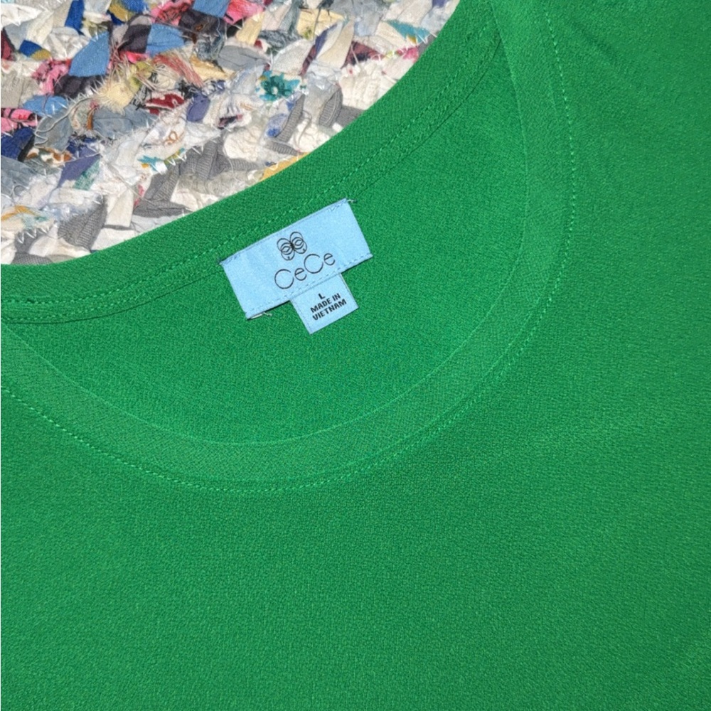 CeCe Green Puff Sleeve Dress - Picture 5 of 6